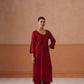 Gulistaan Maroon 2 piece Rayon Kurta Plazzo set