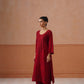 Gulistaan Maroon 2 piece Rayon Kurta Plazzo set