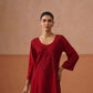 Gulistaan Maroon 2 piece Rayon Kurta Plazzo set
