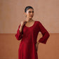 Gulistaan Maroon 2 piece Rayon Kurta Plazzo set