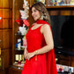 Falak Red Noodle Strap 3 Piece Kurta set