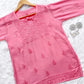 Safina Peachy Pink Chikankari Rayon Short Kurti