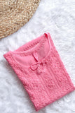 Safina Peachy Pink Chikankari Rayon Short Kurti