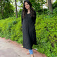 Mirha Black Rayon Sequin Embllished Long Kurta