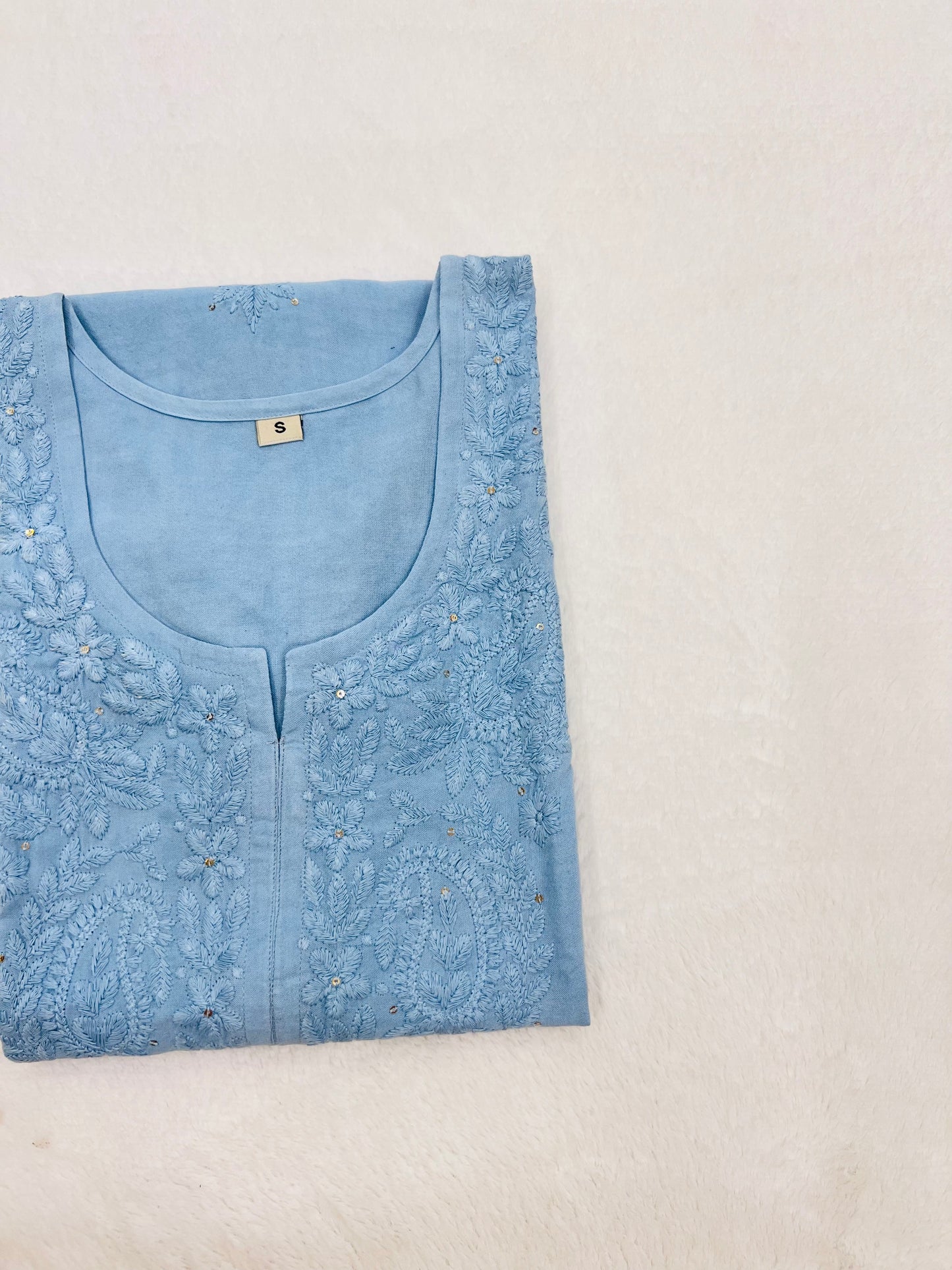Mirha Light Grey Rayon Sequin Embllished Long Kurta