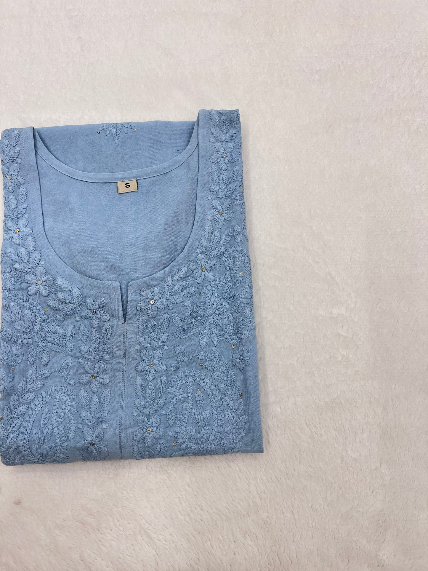 Mirha Light Grey Rayon Sequin Embllished Long Kurta