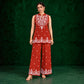 Juhi Rust Red Embroidered Kurta with Palazzo Set