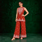Juhi Rust Red Embroidered Kurta with Palazzo Set