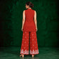 Juhi Rust Red Embroidered Kurta with Palazzo Set