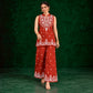 Juhi Rust Red Embroidered Kurta with Palazzo Set