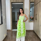 Nazakat lime green kurta – cotton fabric and design close-up