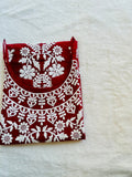 Maroon cotton kurta women's ethnic wear