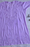 Nazakat lavender short kurta – cotton fabric and design close-up