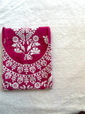 Nazakat cotton kurta in pink – neckline embroidery detail
