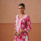 Reetika Pink Floral Chikankari Embroidery Kurta