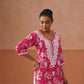 Reetika Pink Floral Chikankari Embroidery Kurta