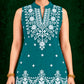Juhi Teal Blue Embroidered Kurta with Palazzo Set