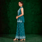 Juhi Teal Blue Embroidered Kurta with Palazzo Set