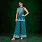 Juhi Teal Blue Embroidered Kurta with Palazzo Set