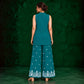 Juhi Teal Blue Embroidered Kurta with Palazzo Set