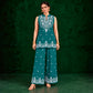 Juhi Teal Blue Embroidered Kurta with Palazzo Set