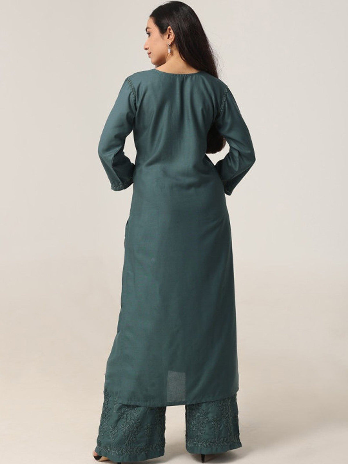 Aayat Sea Green Rayon Kurta Pant set