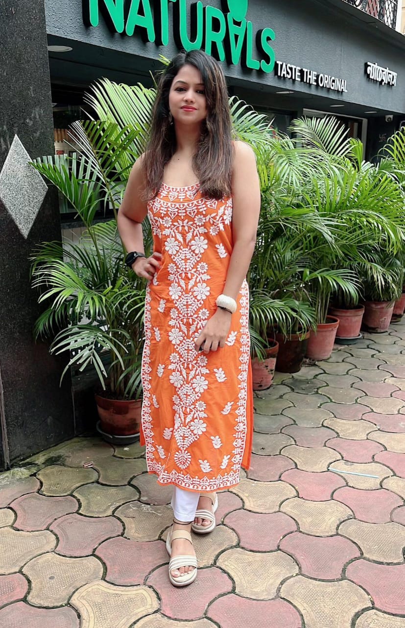 Nazakat Rust Cotton Kurta