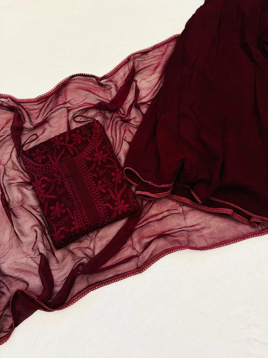 Ramya Wine Suit Set