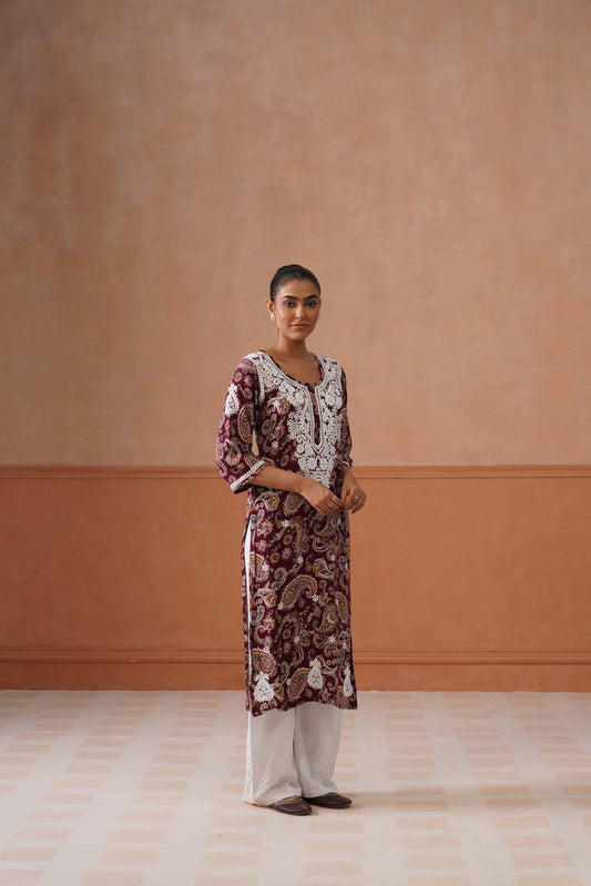 Reet Purple Long Kurta