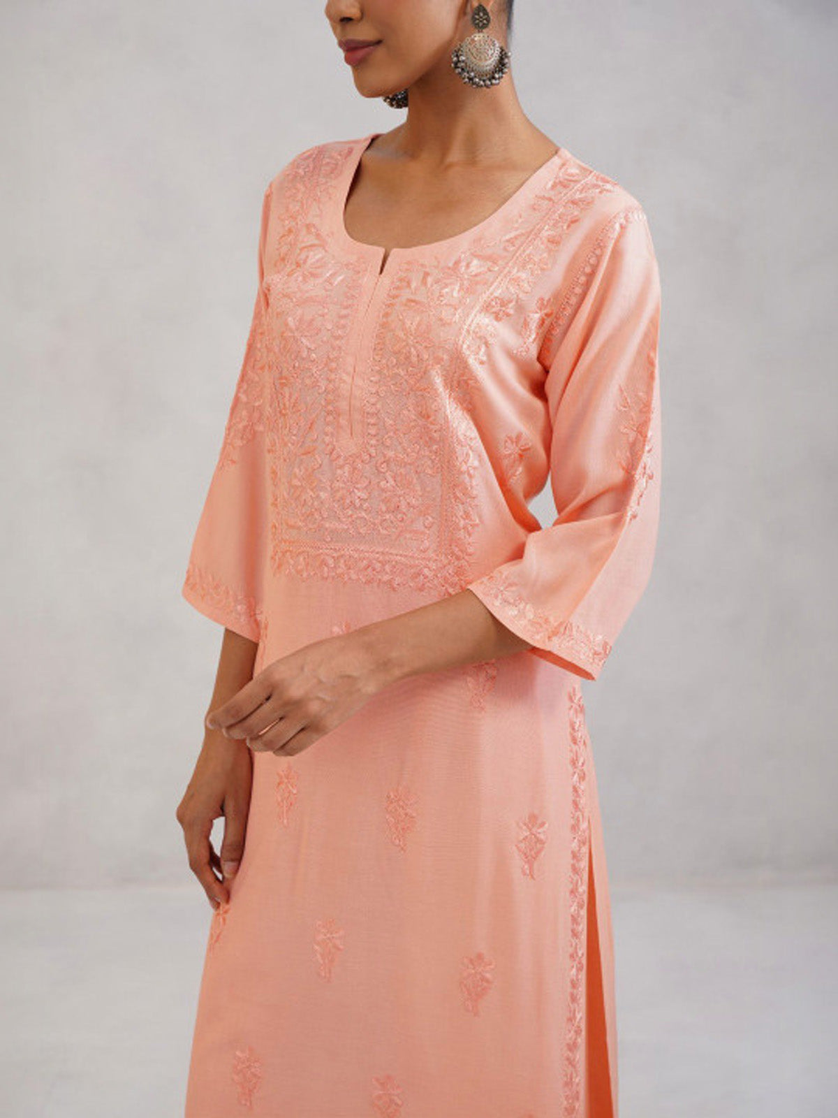 Aayat Rose Beige Rayon Kurta Pant set