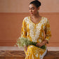 Reetika Yellow Floral Chikankari Embroidery Kurta