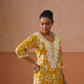 Reetika Yellow Floral Chikankari Embroidery Kurta