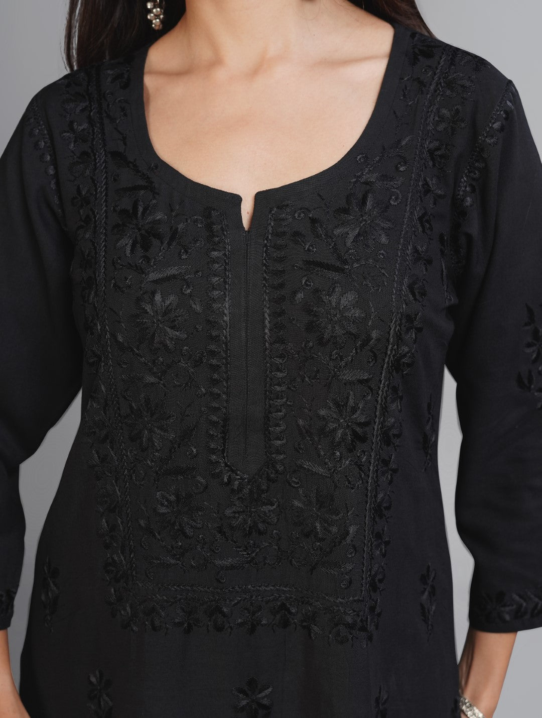 Aayat Black Rayon Kurta Pant set