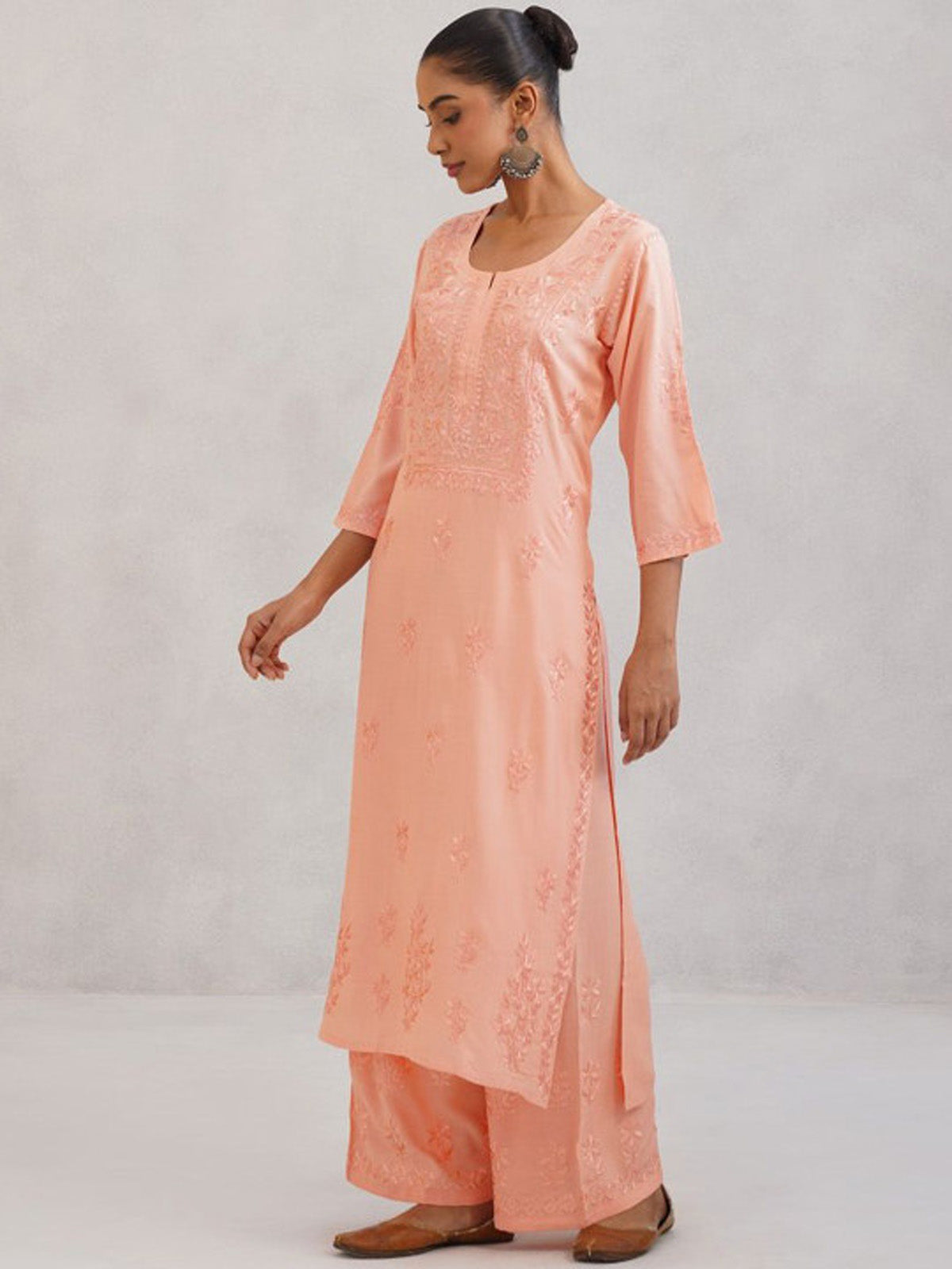 Aayat Rose Beige Rayon Kurta Pant set