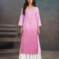 Amber Baby Pink Long Rayon Kurta