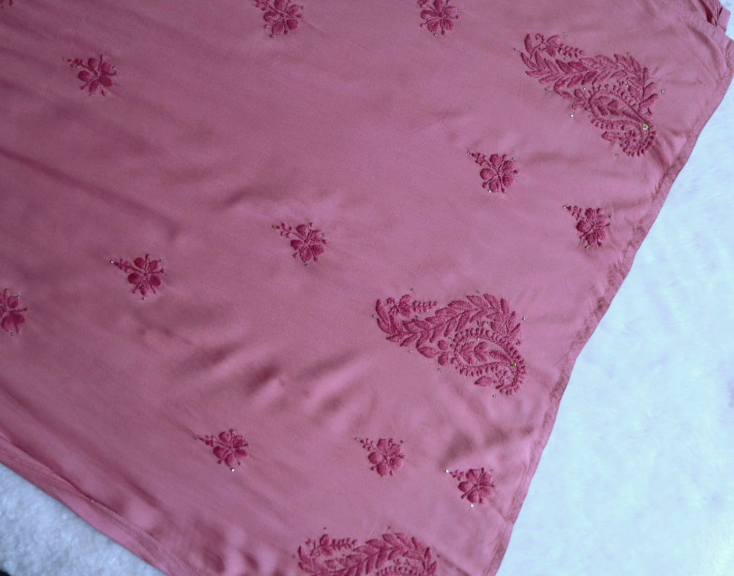 Mirha Mauve Pink Rayon sequin embllished Long Kurta