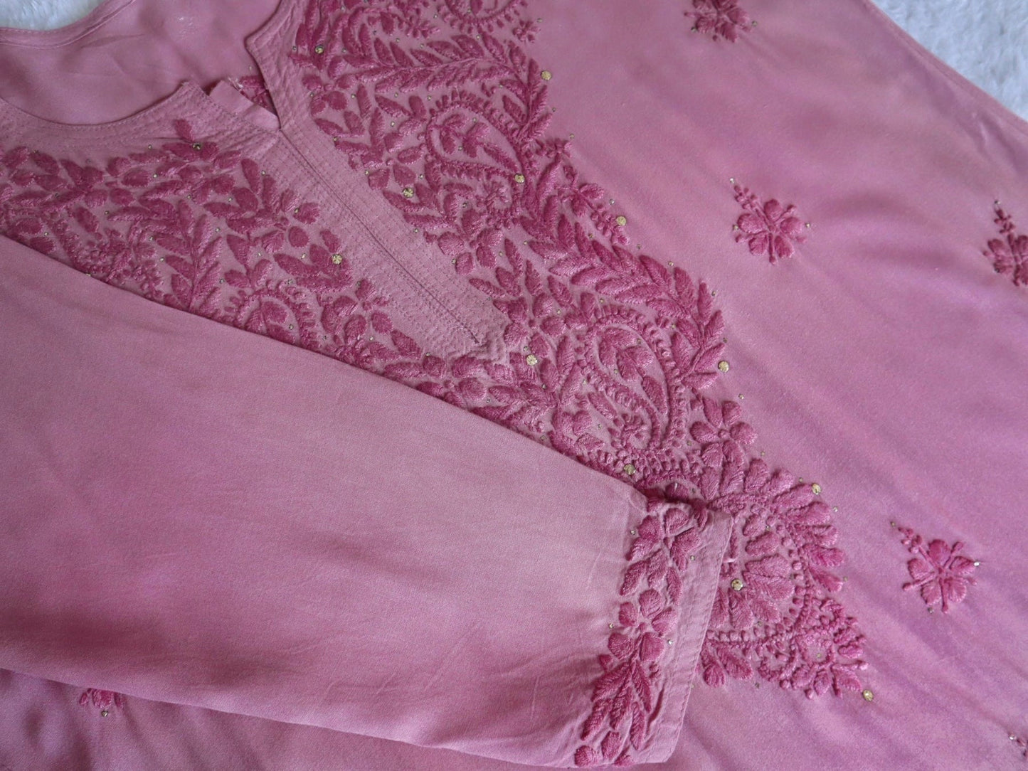 Mirha Mauve Pink Rayon sequin embllished Long Kurta