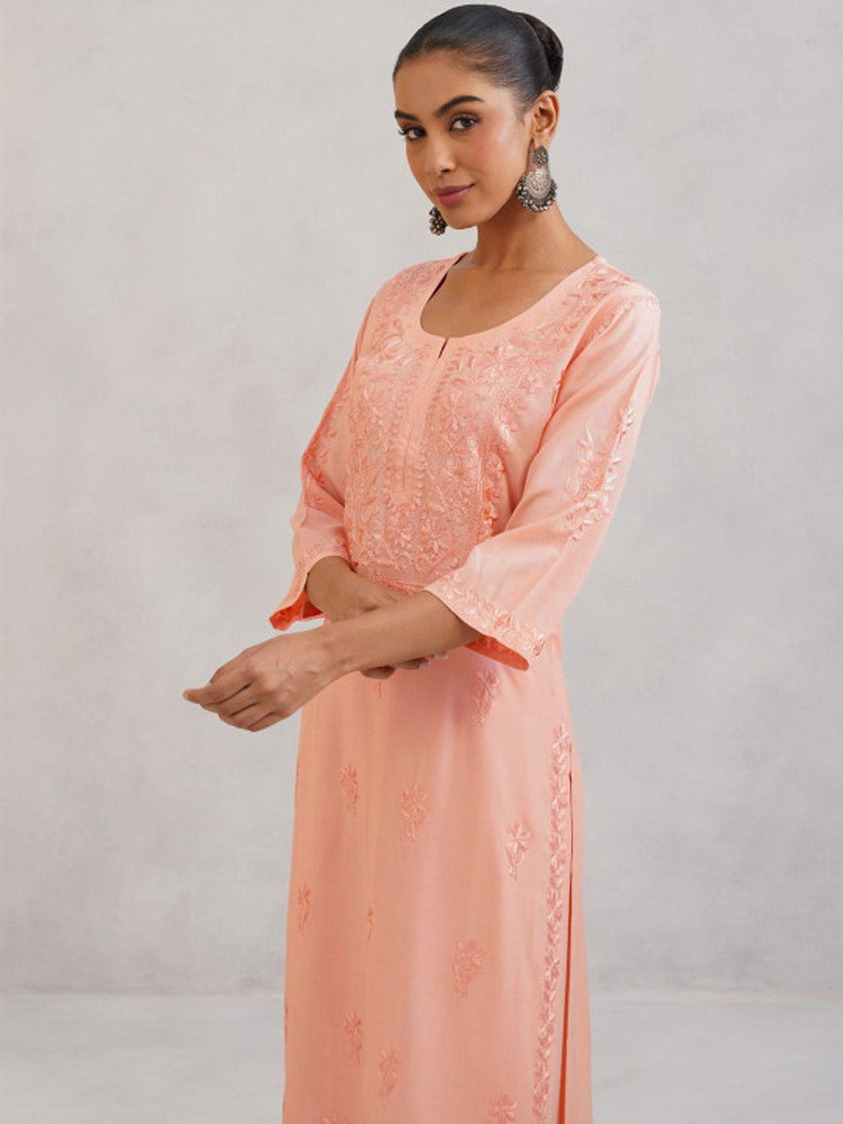 Aayat Rose Beige Rayon Kurta Pant set