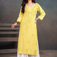Amber Pastel Yellow Ombre Long Rayon Kurta