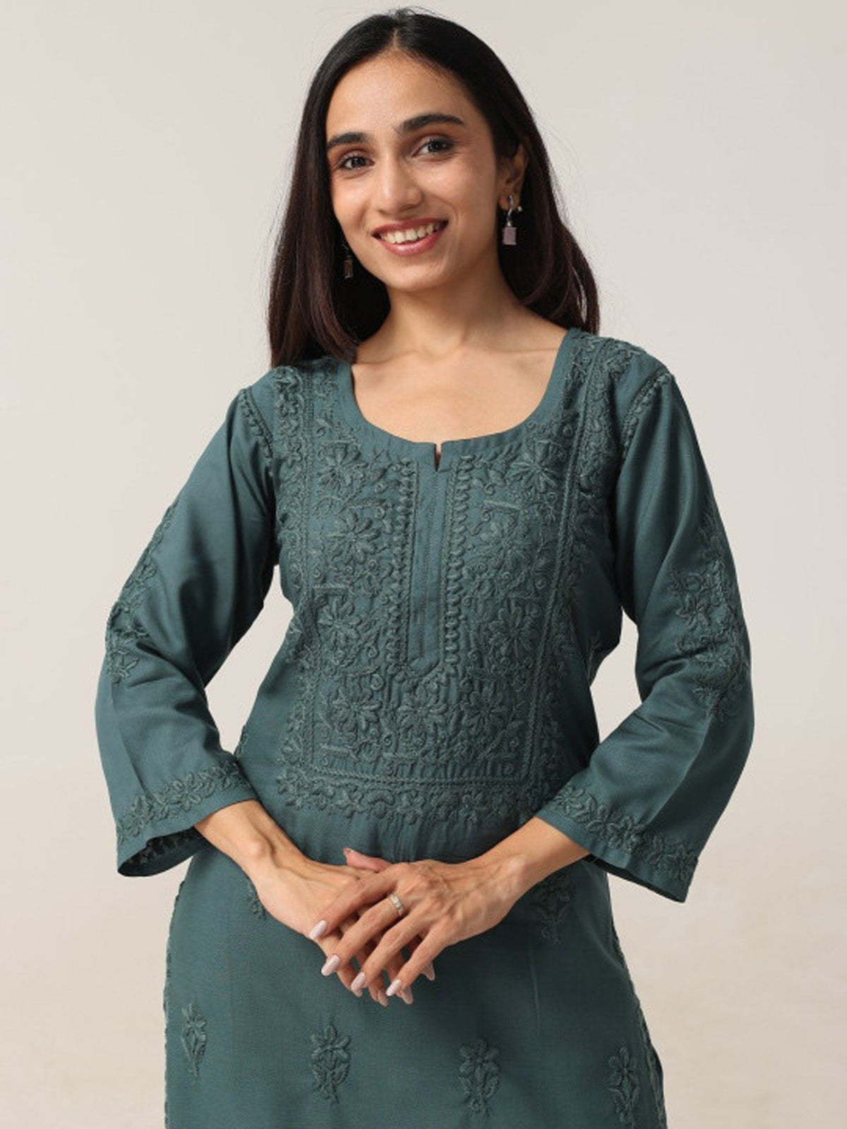 Aayat Sea Green Rayon Kurta Pant set