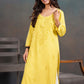 Amber Pastel Yellow Ombre Long Rayon Kurta