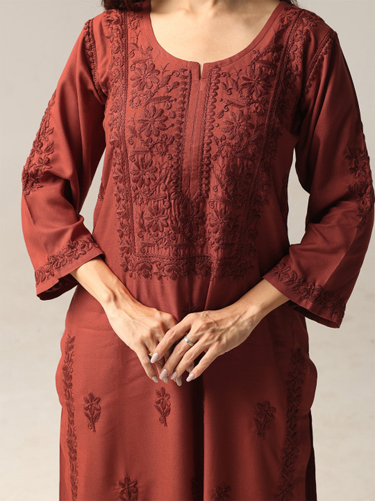 Aayat Rust Rayon Kurta Pant set
