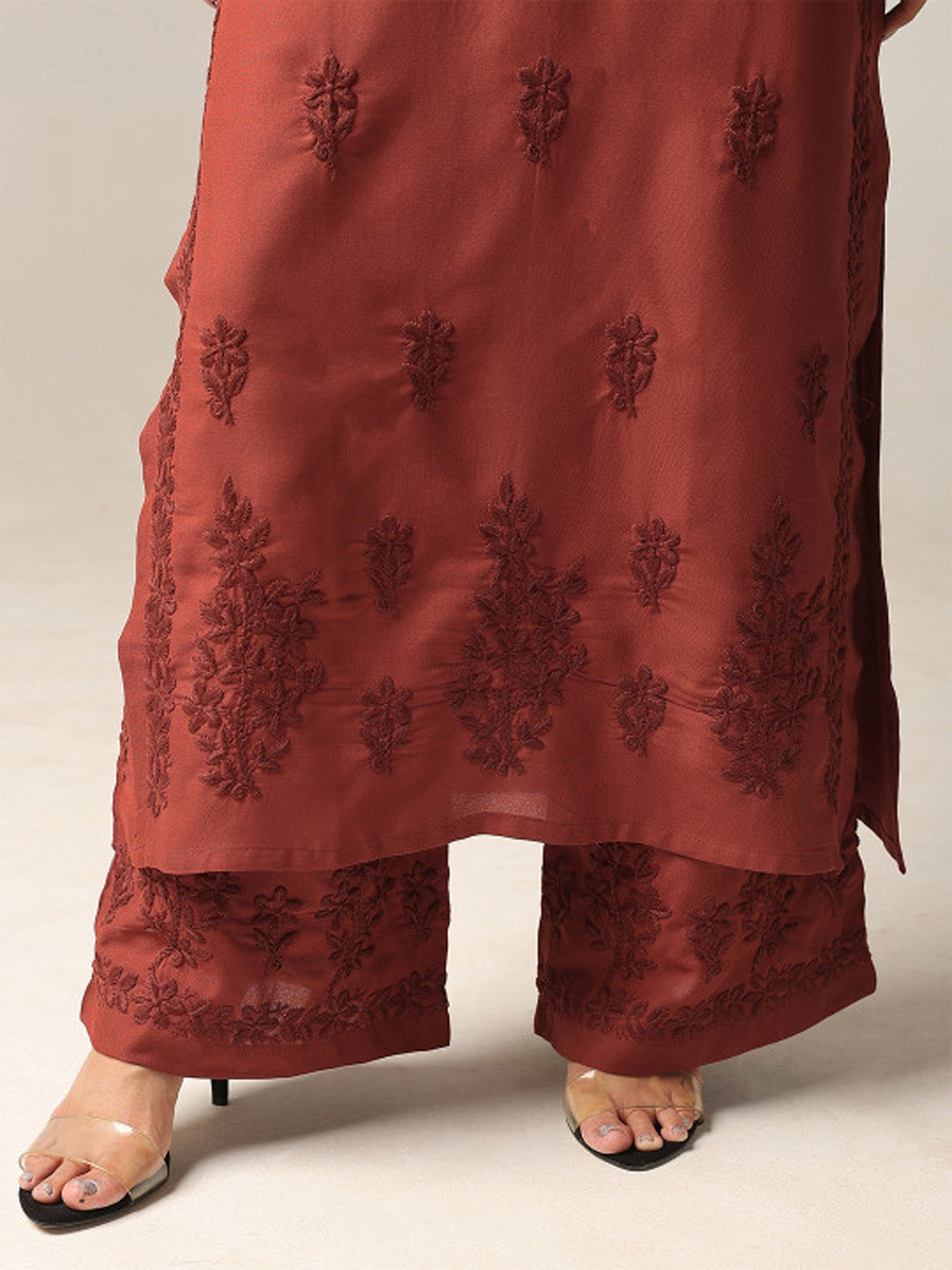 Aayat Rust Rayon Kurta Pant set