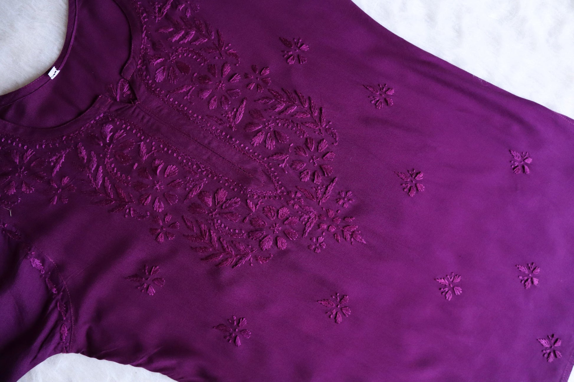 Kyara Deep Purple Short Rayon Kurta – colorkosh