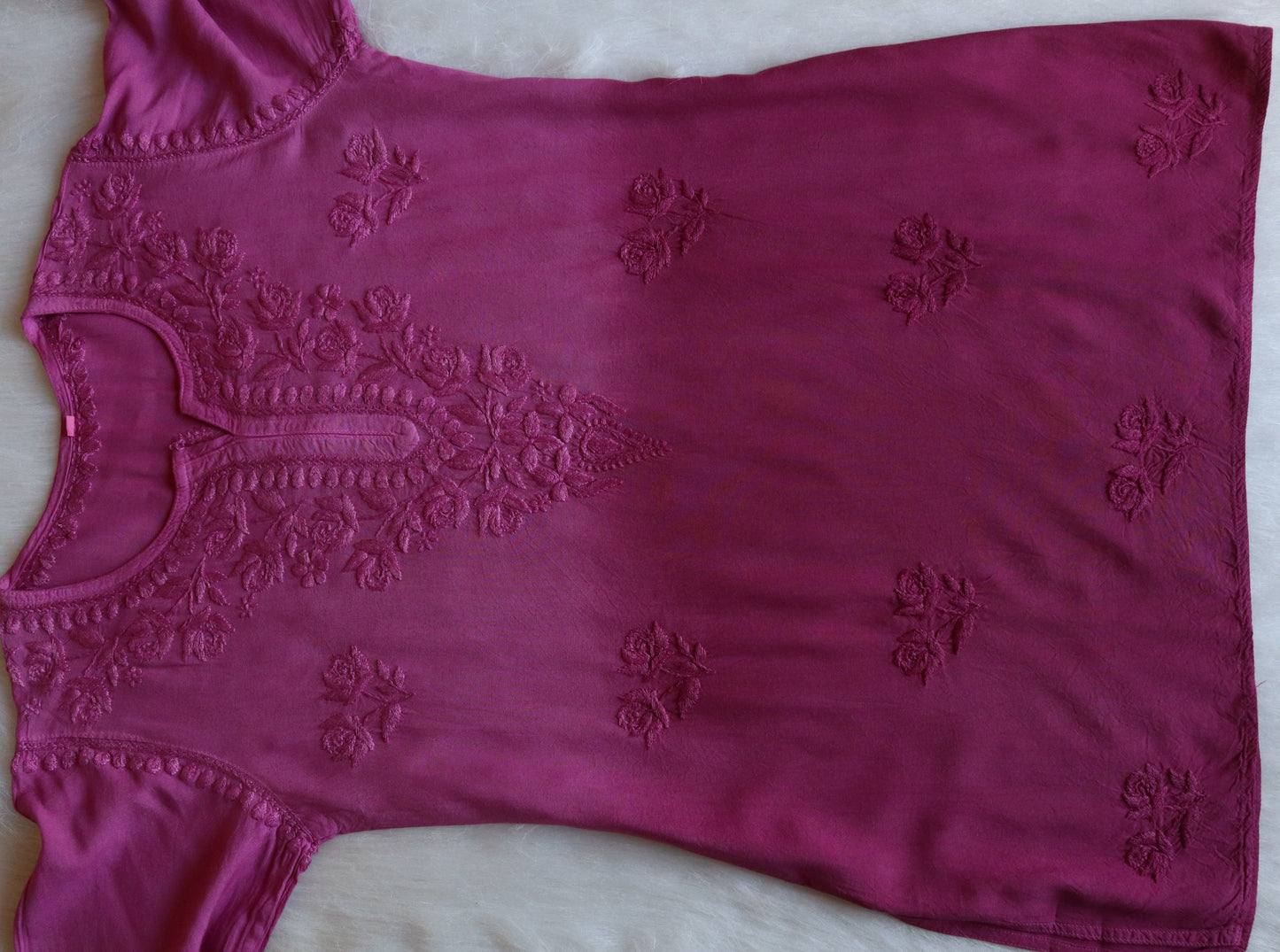 Gulab Wine Purple Short Rayon Kurta