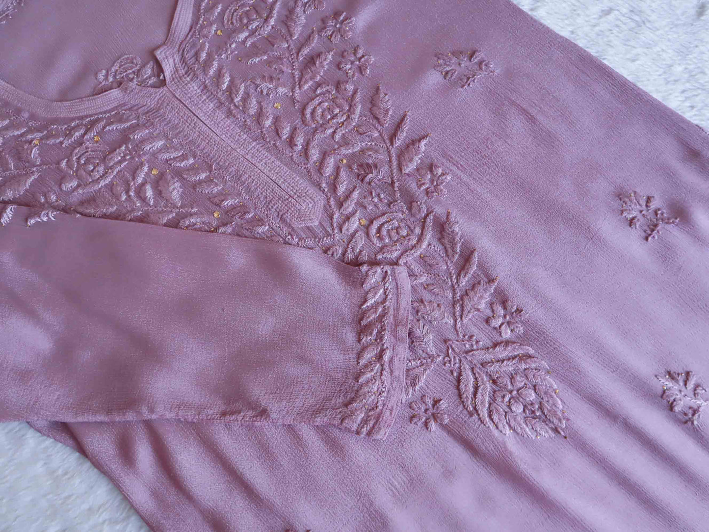 Roop Dusty Purple Pure Chiffon Kurta