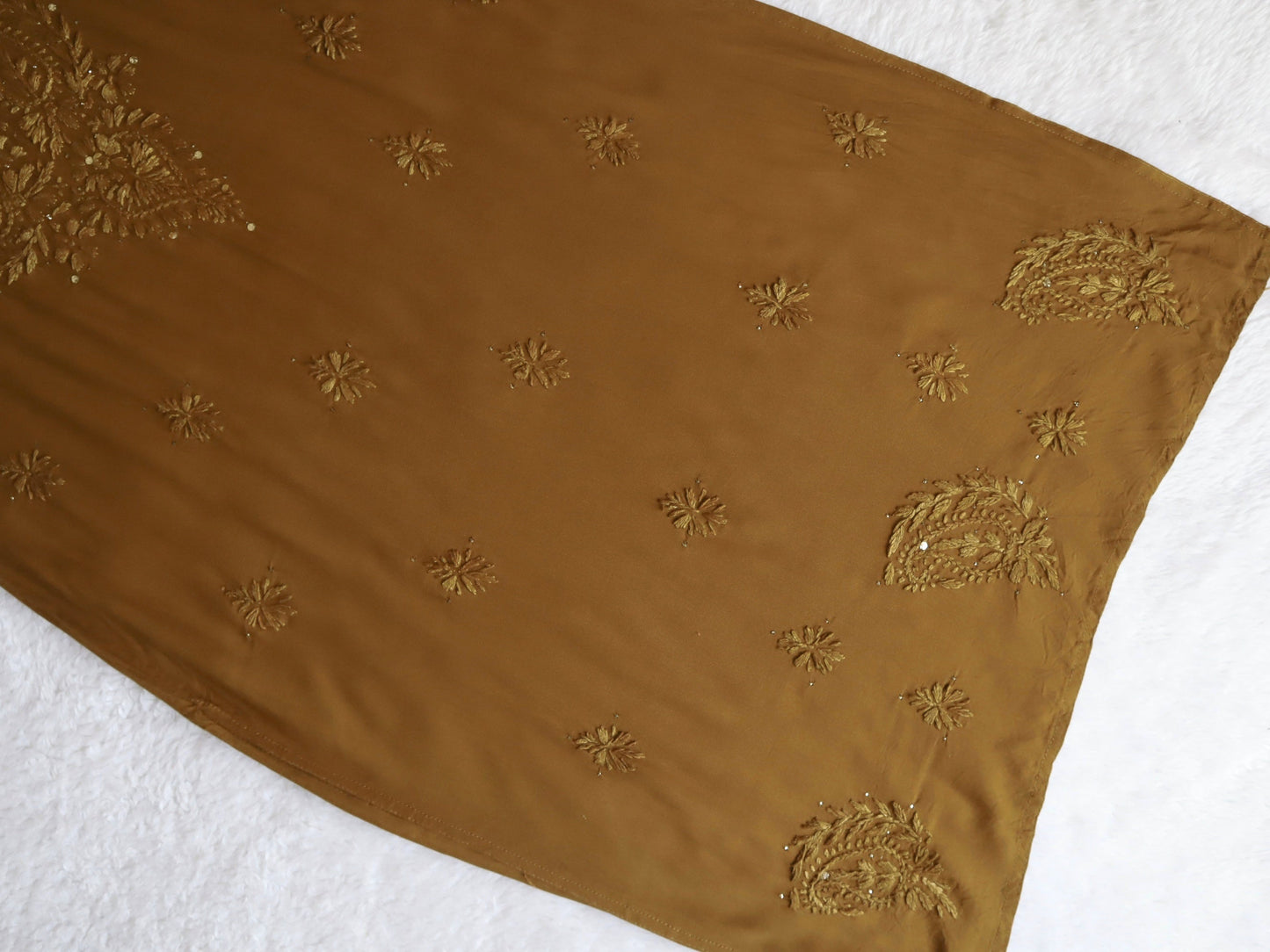 Mirha Golden Brown Rayon Sequin embllished long Kurta