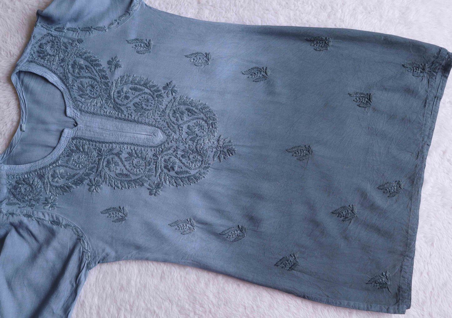 SEHER Grey Ombre Short Rayon Kurta