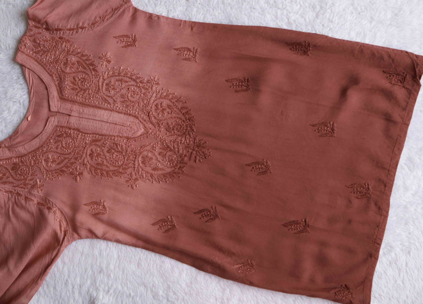 SEHER BROWN OMBRE SHORT RAYON KURTA
