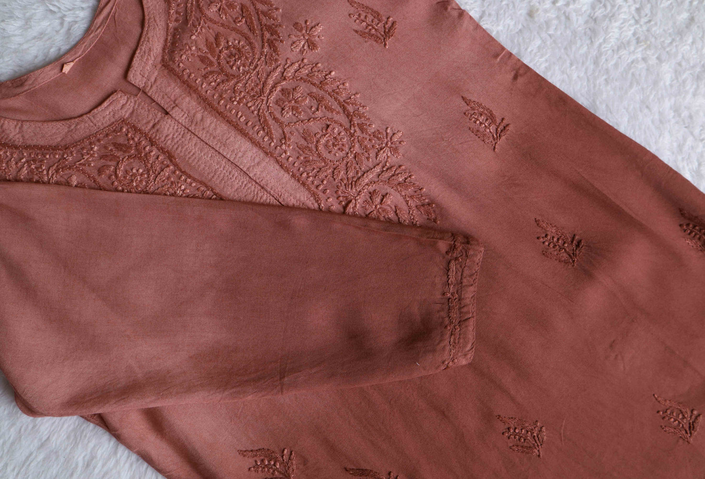 SEHER BROWN OMBRE SHORT RAYON KURTA